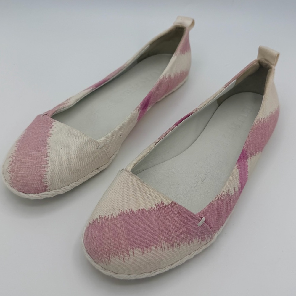 Burberry Pink and Cream Canvas Ballet Flats size 8